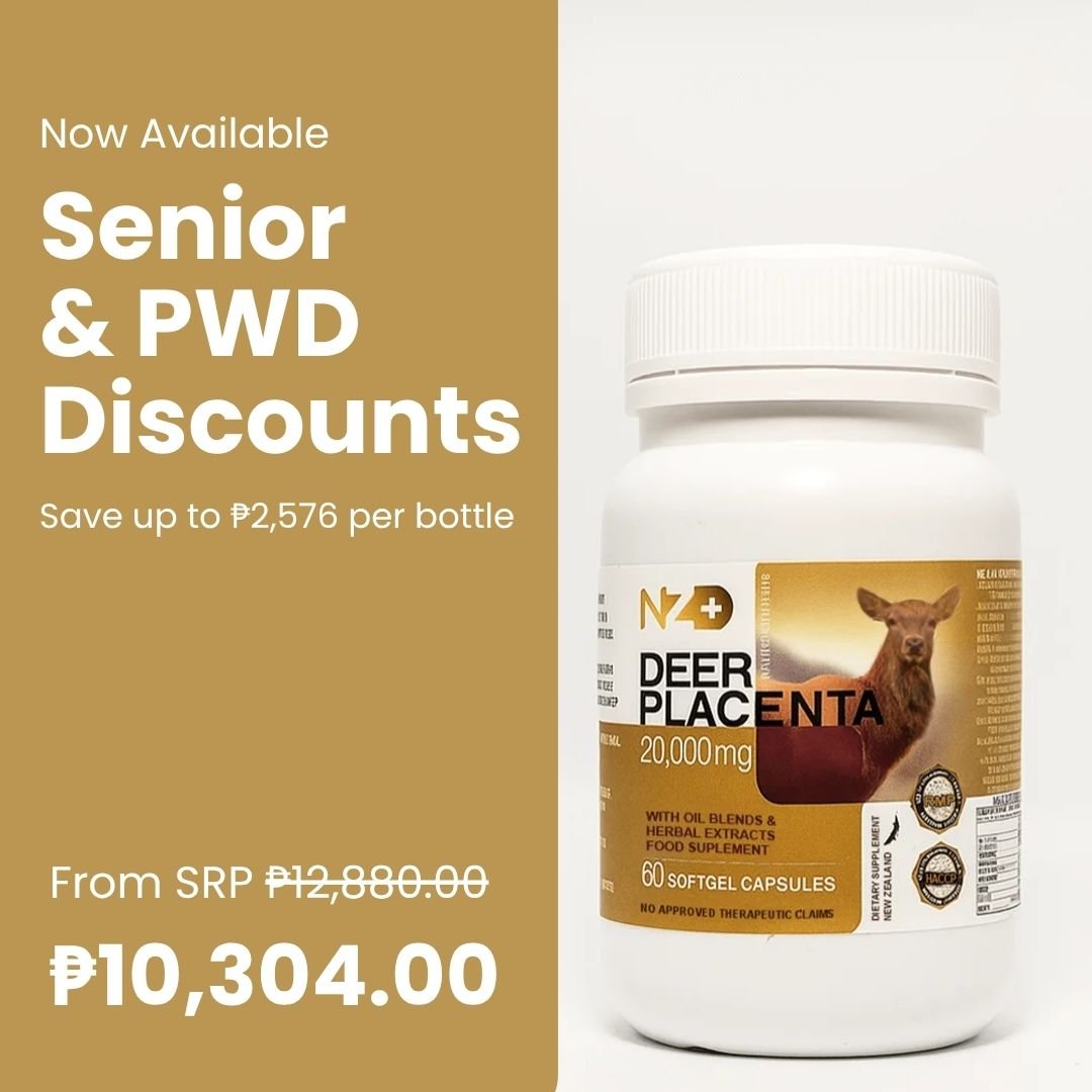 [SENIOR/PWD] NZ+ Deer Placenta : 60 Capsules